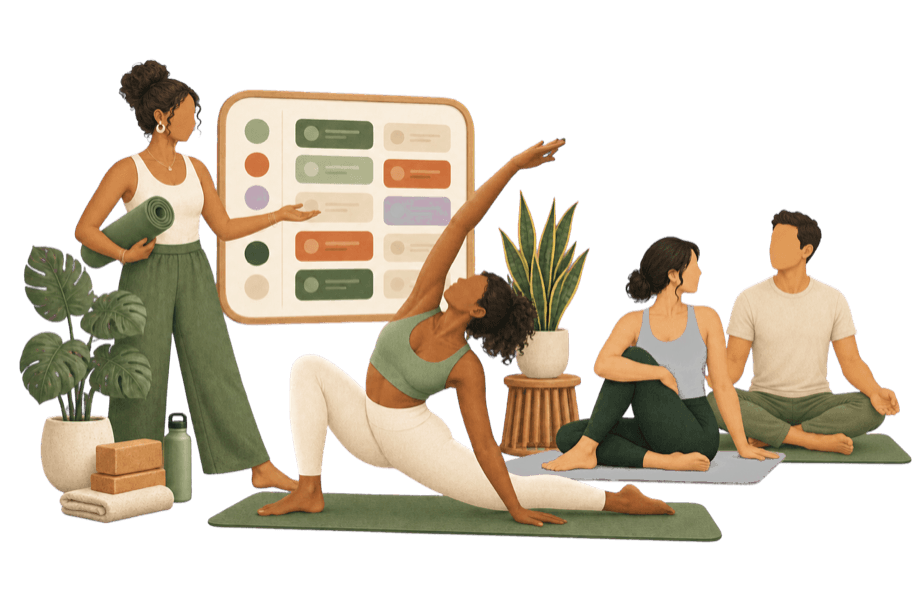 Yoga studio scheduling illustration